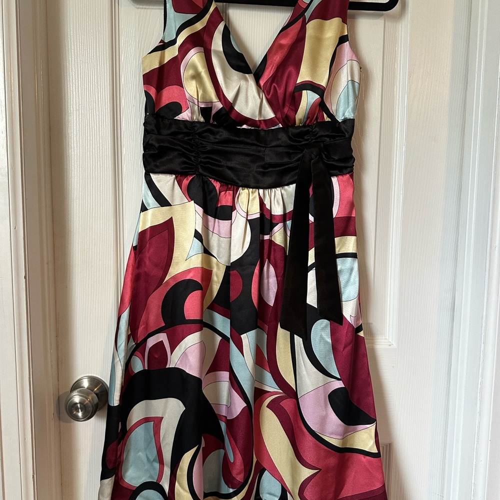 Love Tease Red and Black Sleeveless V-Neck Sundress